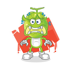pea head monster vector. cartoon character