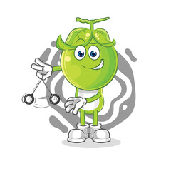 pea head hypnotizing cartoon. cartoon mascot vector