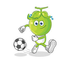 pea head kicking the ball cartoon. cartoon mascot vector