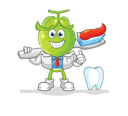 pea head dentist illustration. character vector