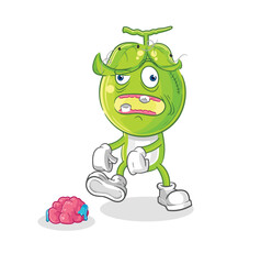 pea head zombie character.mascot vector