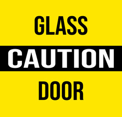 caution glass door label
