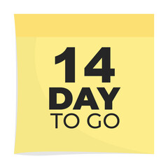 Day to go sign label vector art illustration with fantastic font and nice yellow black color, Number of days left counter.