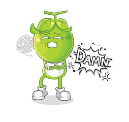 pea head very pissed off illustration. character vector