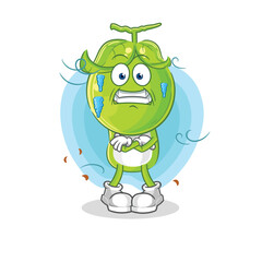 pea head cold illustration. character vector