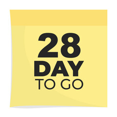 Day to go sign label vector art illustration with fantastic font and nice yellow black color, Number of days left counter.
