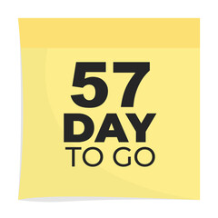 Day to go sign label vector art illustration with fantastic font and nice yellow black color, Number of days left counter.