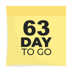 Day to go sign label vector art illustration with fantastic font and nice yellow black color, Number of days left counter.