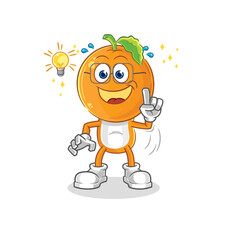 orange head got an idea cartoon. mascot vector