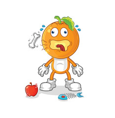 orange head burp mascot. cartoon vector