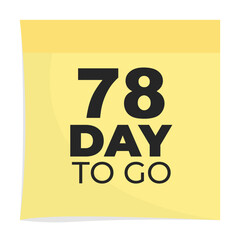 Day to go sign label vector art illustration with fantastic font and nice yellow black color, Number of days left counter.
