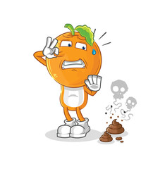 orange head with stinky waste illustration. character vector