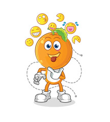orange head laugh and mock character. cartoon mascot vector