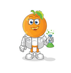orange head scientist character. cartoon mascot vector