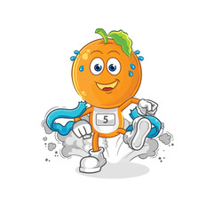 orange head runner character. cartoon mascot vector