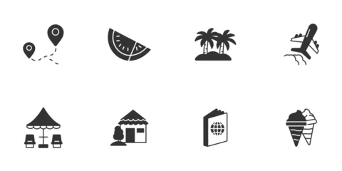 Fototapeten summer vacation icons set . summer vacation pack symbol vector elements for infographic web © AHMAD