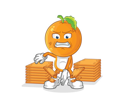 recommend clip art: orange head karate mascot. cartoon vector