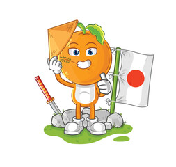 orange head japanese vector. cartoon character