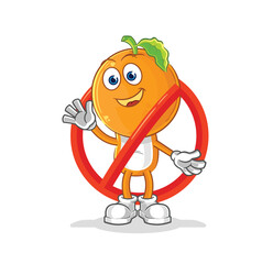 say no to orange head mascot. cartoon vector