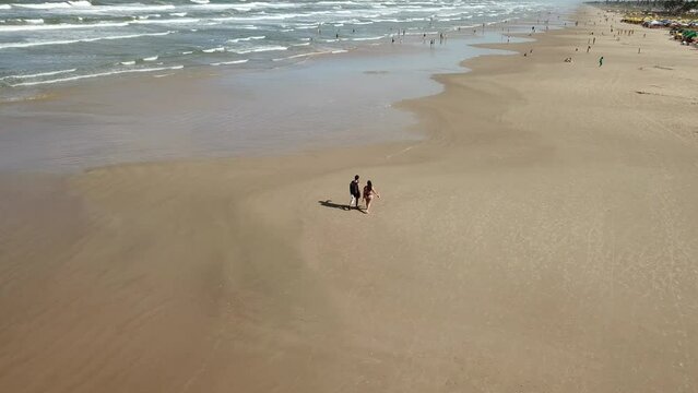 Aerial image of the northeast region of Brazil Sergipe Perfect beach