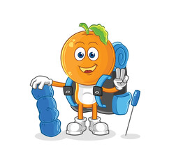 orange head go camping mascot. cartoon vector