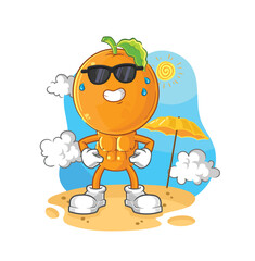 Obraz na płótnie Canvas orange head sunbathing in summer. character vector