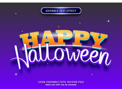 Happy halloween text style effect editable