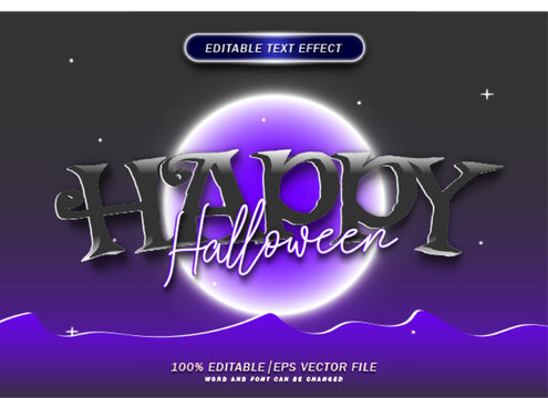 Happy halloween text style effect editable