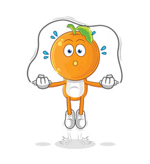 orange head jump rope exercise. character vector