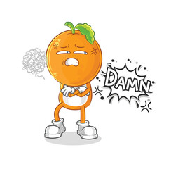 orange head very pissed off illustration. character vector