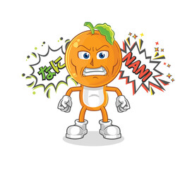 orange head anime angry vector. cartoon character