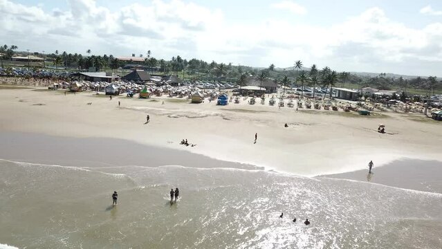 Aerial image of the northeast region of Brazil Sergipe Perfect beach