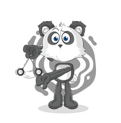 panda hypnotizing cartoon. cartoon mascot vector