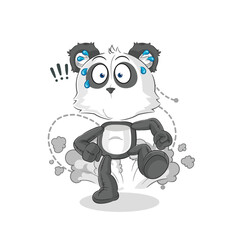 panda running illustration. character vector