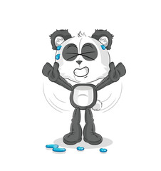 panda stretching character. cartoon mascot vector