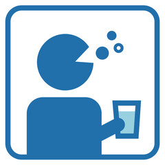 うがいをいている人物のアイコン