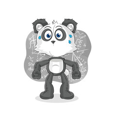 panda thinking hard vector. cartoon character