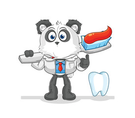 panda dentist illustration. character vector