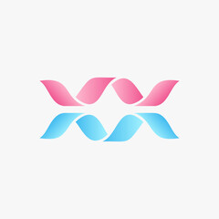 Obraz premium The flower petals are arranged to form the letter WM which is unique but still simple. A classic logo that looks mature. Perfect for beauty product logos.