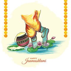 Lord shree krishna janmashtami festival holiday card background