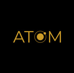 ATOM logo with gold and black colors