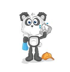 panda cleaner vector. cartoon character