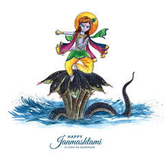 Lord shree krishna janmashtami festival holiday card background