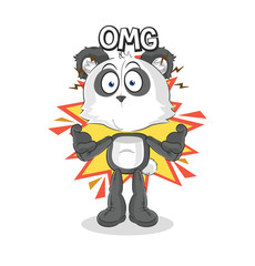 panda Oh my God vector. cartoon character
