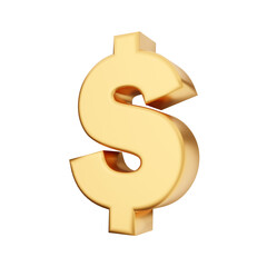 Money dollar gold icon 3d illustration render cartoon style