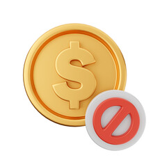 Money dollar gold icon 3d illustration render cartoon style