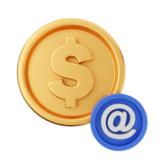 Fototapeta premium Money dollar gold icon 3d illustration render cartoon style