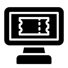 online ticket glyph icon