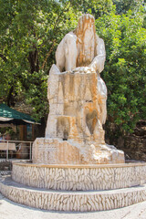 Statue at the entrance to Jeita Grotto Cave in Jounieh, Lebanon