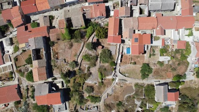 A Croatian small town filmed from above by drone in 4k